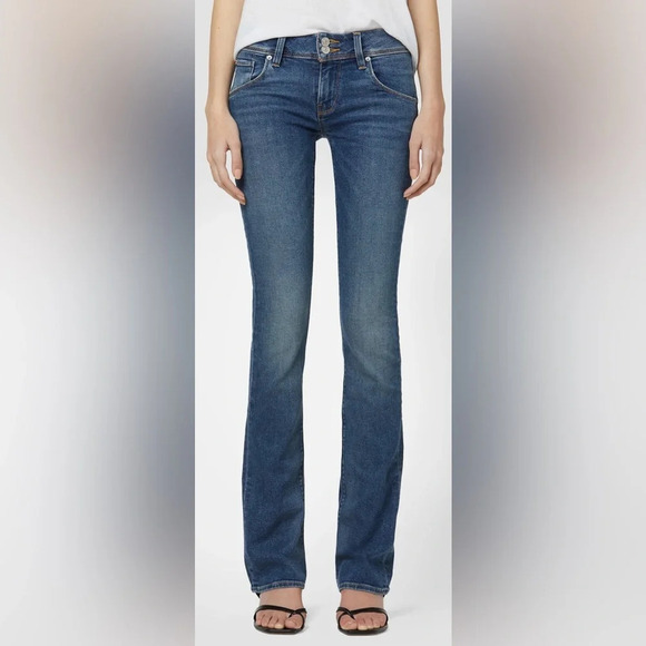 Hudson Beth Mid-Rise Baby Bootcut Jean Medium Wash Button Flap Pockets Size 25 - Picture 3 of 11